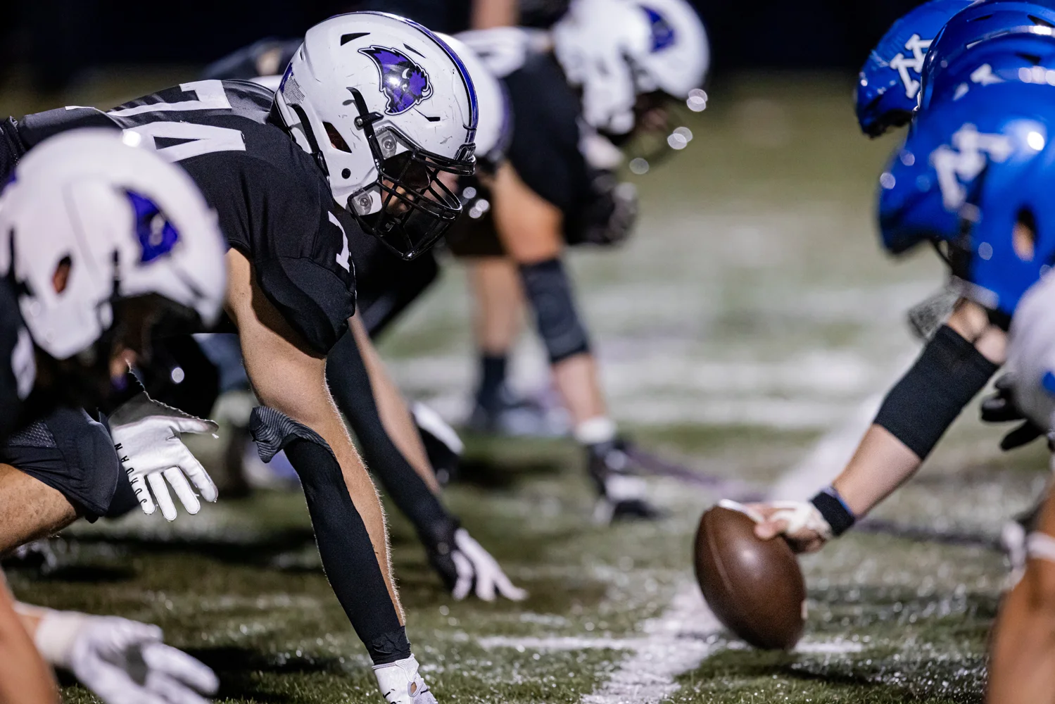 Nose Guard ready for the snap of the ball for Buffalo