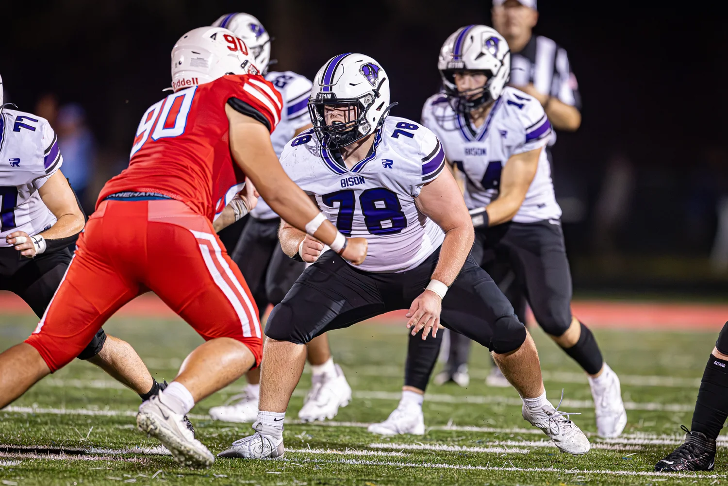 OLine blocking the defense
