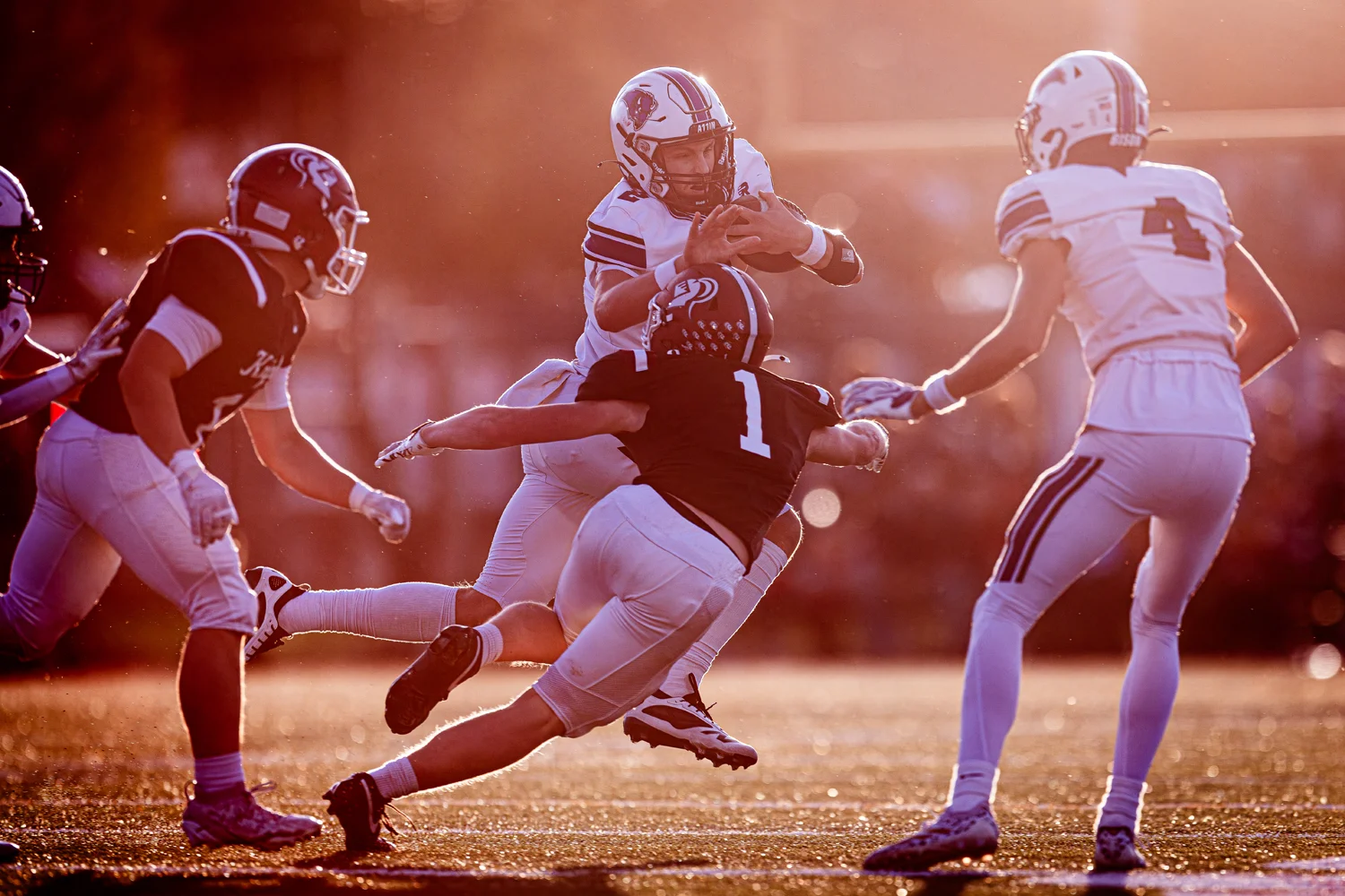 Buffalo QB with the stiff arm against Irondale